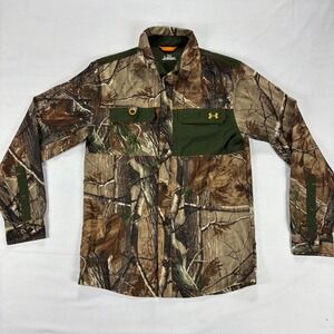 Under Armour AllSeasonGear Camo‎ Hunting Shirt Realtree Button Front Small